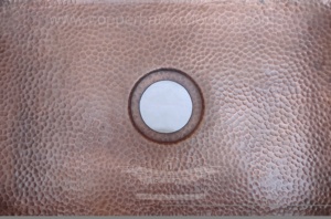 อ่างล้างจานแบบเดี่ยวทำจากทองแดงโบราณทำจากอินเดียอ่างล้างจานแบบมีหนึ่งรูอยู่ใต้ภูเขาทรงสี่เหลี่ยมดีไซน์แบบใช้ค้อนทุบ - Product Image 6