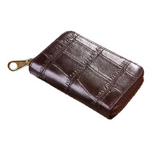 Porte-monnaie en cuir souple pour homme, porte-monnaie pas cher avec fermeture éclair/marron, mignon - Product Image 1