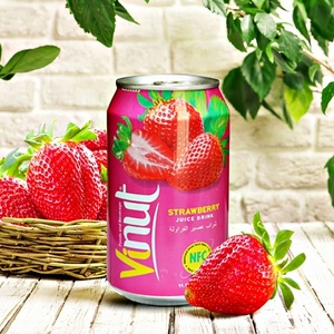 Zumo de fruta de fresa enlatado de 330ml de alta calidad, Etiqueta Privada, puré Natural con sabor dulce, concentrado colorido, embalaje a granel - Product Image 1