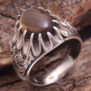 แหวนเงินสเตอร์ลิง925แฮนด์เมดประดับหินมูนสโตนพลอยควอทซ์อเมทิสต์พลอยสีม่วงสำหรับงานแต่งงาน - Product Image 3