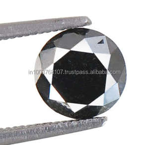 Petites pierres précieuses naturelles en saphir, grosses, rondes, coupe diamant, noir, 2mm, pièces - Product Image 2