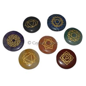 Juego de piedras de ágata talladas de forma redonda de 7 Chakras al por mayor para Feng Shui y amor por los recuerdos - Product Image 2