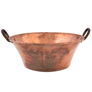 Tinas de Metal para Bebidas, Acabado Envejecido Color Cobre, Forma Redonda, con Asa Lateral - Product Image 1