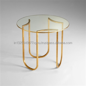 Tabouret en métal avec plateau en verre - Product Image 5