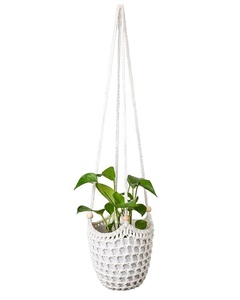 Colgador de plantas de macramé bohemio hecho a mano, cuerda de algodón ecológica y diseño de tela de Potter para decoración interior y exterior del hogar - Product Image 6