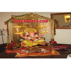 Statue de mariage Ganesha en Fiber, taille de vie, décoration pour mariage, décoration indienne, 1 pièce - Product Image 1