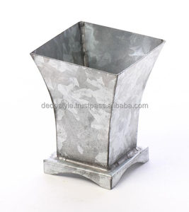 Urna de flor de aluminio plateado - Product Image 3