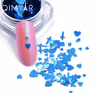 Arte de uñas lentejuelas Paillette brillante mezclado forma láser lentejuelas brillos de brillos arte de uñas Consejos encanto - Product Image 2