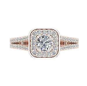 1.00TCW Real Natural Round Cut Diamond Engagement Ring In 14K Gold