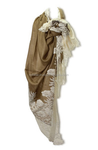 New Cashmere <b>Pashmina</b> with Lace Work Super Soft for Women Ladies High Fashion Shawls Lace Shawl Decorated <b>Scarf</b> - Product Image 6