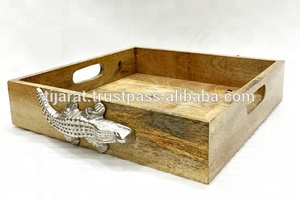 Nouvelle forme Unique fait à la main décoratif en aluminium plateau de service alimentaire vente chaude personnalisé décoration de la maison plateau de fruits irréguliers - Product Image 5