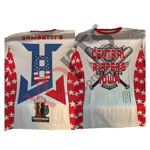 Camiseta deportiva de béisbol a rayas, técnica impresa - Product Image 1