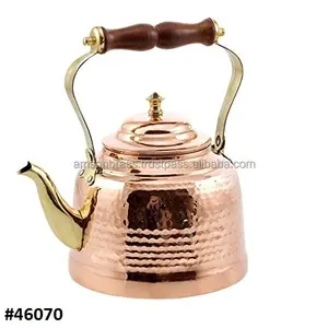 Tetera de Metal y cobre, tetera de té de cobre, diseño martillado, hervidor de servicio