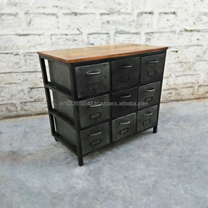 Cajonera de metal antiguo, muebles para el hogar de diseño moderno para sala de estar u oficina en casa - Product Image 1