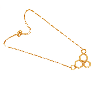 Collar de plata de ley 925, joyería de diseño martillado chapado en oro - Product Image 1