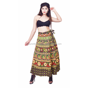 กระโปรงคลุมตัวยาวผ้าฝ้ายลายดอกไม้ลำลองสำหรับผู้หญิงเสื้อผ้าชายหาดขนาดใหญ่พิเศษสำหรับผู้ใหญ่สไตล์อินเดีย - Product Image 1