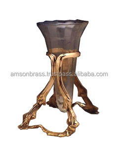 Bougeoir de créateur en verre à fond en aluminium - Product Image 6