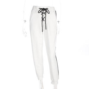 Pantalons pour femmes avec logo personnalisé Pantalons décontractés à la mode à taille haute et à carreaux de haute qualité - Product Image 1