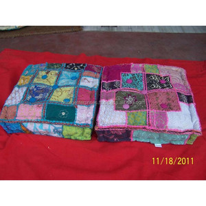 Hecho a mano 100% algodón tradicional Kantha funda de almohada indio nuevo étnico sofá cojín tiro Indigo funcional posicionador almohada - Product Image 4