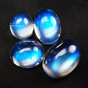 Piedras Preciosas de Piedra Lunar Azul Natural al por Mayor |   Cabujones Octogonales Blancos con Copos Azules para Colgantes, Fabricación de Joyería DIY |   Arcoíris M - Product Image 5