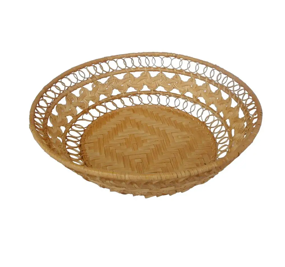 Nice bamboo bread basket for kitchen Easter colored bamboo basket storage basket with handle for kids