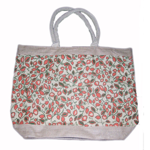 Bolsa de Yute Ecológica Grande con Diseño de Hojas Personalizado al por Mayor, con Cierre de Cordón - Product Image 2