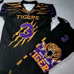 Uniformes de fútbol americano juvenil personalizados cómodos y transpirables que incluyen Tallas grandes - Product Image 4