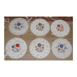 Plaques incrustées décoratives en marbre blanc, pour la maison, fabrication Exclusive - Product Image 1