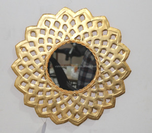 Minimalist <b>Gold</b> Plated Designer Wall <b>Mirror</b> for Home Decoration Premium Home Decor Item - Product Image 1