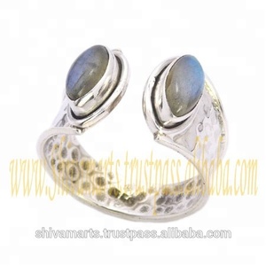 แหวนจิวเวลรี่คุณภาพดีสีเงินสเตอร์ลิง925ทันสมัยดีไซน์ใหม่ประดับหินอัญมณีลาบราดอไรต์ประดับมุกโรเดียมสำหรับงานปาร์ตี้นิรันดร์ - Product Image 2