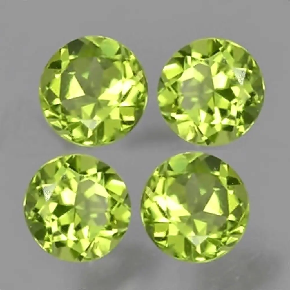 Toptan Lot 6x6mm yuvarlak faset kesim doğal Peridot gevşek kalibre değerli taş