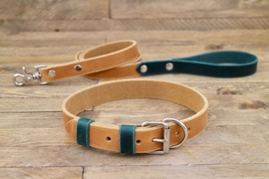 Collar con etiquetas personalizadas para perros, gargantilla de cuero dorado y latón sólido, WDS-0149 - Product Image 4