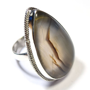 Bague en argent pur d'agate du botswana, bijoux en pierre précieuse, haute qualité - Product Image 4