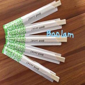 Baguettes doubles en bois jetables, 100 pièces avec couvercle en papier - Product Image 3