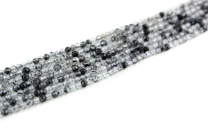12,5 "de largo, 1 hebra, negro de rutilo Natural piedra preciosa, cuentas Rondelle microfacetadas, joyería de cuarzo para el cabello genuino - Product Image 4