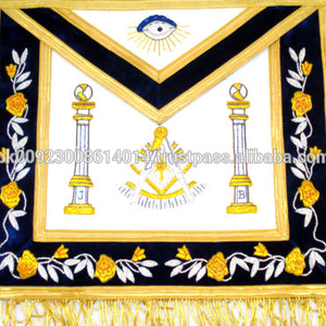 ผ้ากันเปื้อนลายมาสเตอร์ผ่านมาเมโซนิคปักด้วยมือริบบิ้นสีฟ้าและหนังลายวินมาสเตอร์ - Product Image 2