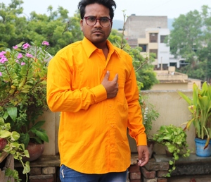 <b>Men's</b> Kurta Indian Cotton Long Sleeve Wooden Button One Pocket Front Side _ 12 - Product Image 1