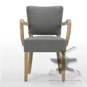 Silla de comedor vintage moderna con diseño rústico de madera y tela para sala de estar, cocina o muebles de restaurante - Product Image 6