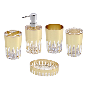 Juego de accesorios de baño con diseño de corte de diamante, 5 piezas - Product Image 2