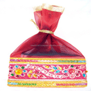 Border <b>Organza</b> Gift Bag <b>Organza</b> Pouches with logo - Product Image 2