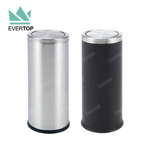 صندوق قمامة من الفولاذ المقاوم للصدأ بغطاء باب دوار - Product Image 3