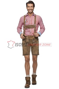 Pantalones cortos tradicionales de cuero auténtico Lederhosen Oktoberfest bávaro personalizados con tirantes a juego Unisex de talla grande nuevo diseño - Product Image 4