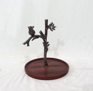 ไม้ธรรมชาติบนก้านเค้กโลหะและไม้ยืนเซิร์ฟเวอร์ชุบทองชุบนิกเกิลคุณภาพสูง - Product Image 4