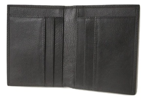 Porte-cartes en cuir de vachette véritable de style classique unisexe, portefeuille à fermeture ouverte, broderie à blocage RFID, bonbons fonctionnels - Product Image 4