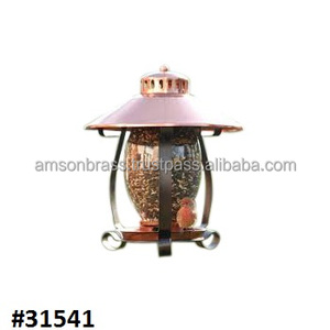 เครื่องป้อนนกโลหะเหล็ก,เครื่องป้อนนกตกแต่งทองแดงโบราณ - Product Image 2