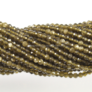 Cuentas para Bisutería, Ojo de Gato Verde, Facetadas, Redondas, Micro Cuentas de 2 mm, Calidad AAA, Hilo de 13 Pulgadas, Venta al por Mayor, Cuentas de Cristal - Product Image 4