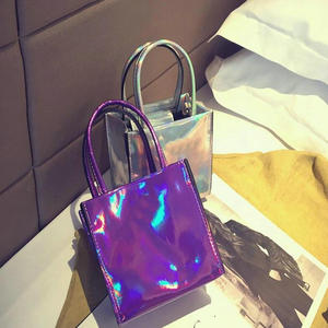 Borsetta con <span class=keywords><strong>Clutch</strong></span> Laser ologramma in <span class=keywords><strong>argento</strong></span> borsa a tracolla Casual con chiusura aperta e decorazione con lettera - Product Image 4