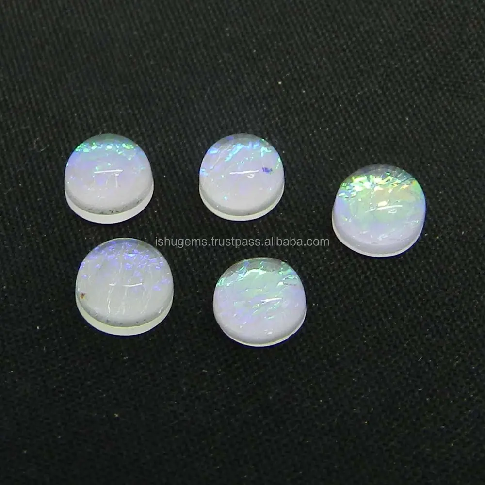 Opaal Doublet 6Mm Ronde Cabochon 1.1 Cts Losse Edelsteen Voor Sieraden