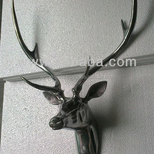 Cabeza de ciervo de aluminio inspirada en el Anime grande, figurita de montaje en pared, artesanía de Metal fundido a mano, Idea de regalo de Navidad - Product Image 2