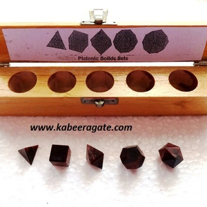 Ensemble de géométrie sacré, oeil du tigre rouge |, avec boîte en bois - Product Image 1